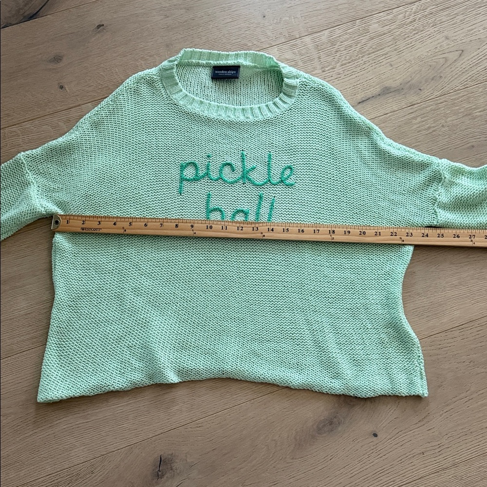 Wooden Ships Sweater Pickle Ball Green Lightweight S/M - Picture 4 of 8
